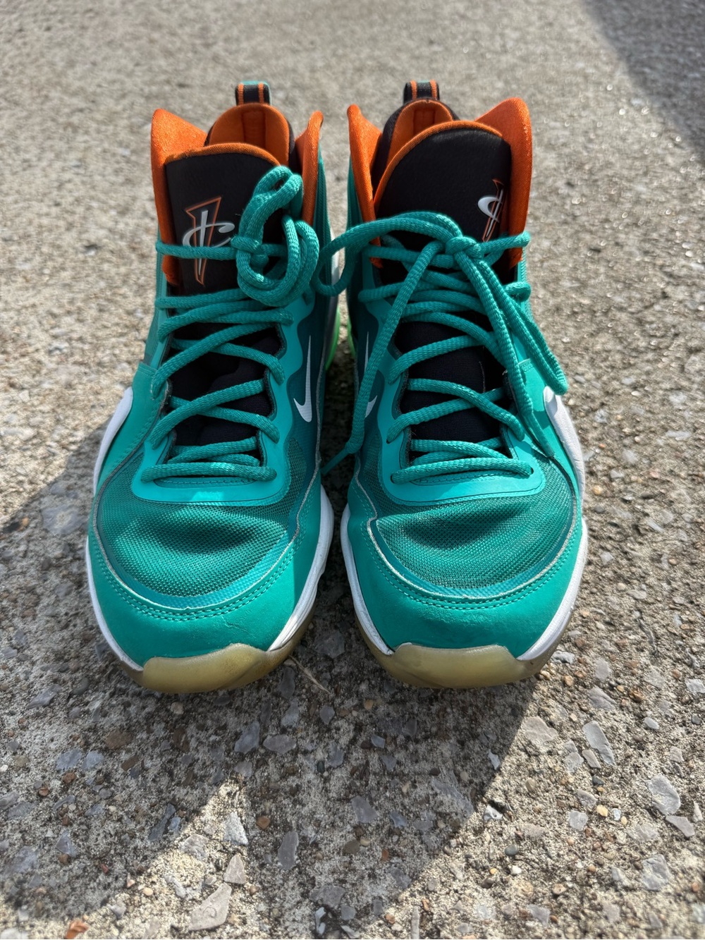 Nike Air Penny V Green & Orange Men’s Size 8 Miami Dolphins Basketball Shoes